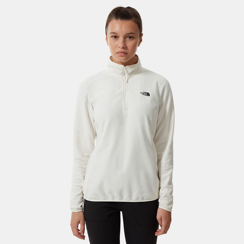 The North Face Fleece Womens Australia - The North Face 100 Glacier Quarter-Zip White Hiking (QOR-20